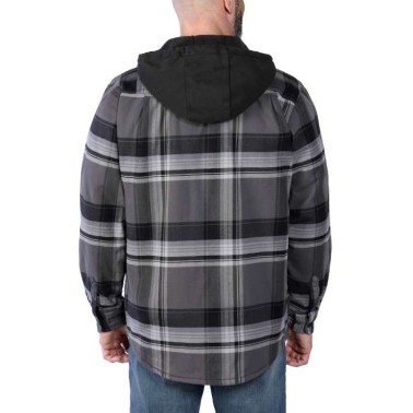 RUGGED FLEX™ RELAXED FIT FLANNEL FLEECE LINED HOODED SHIRT JAC