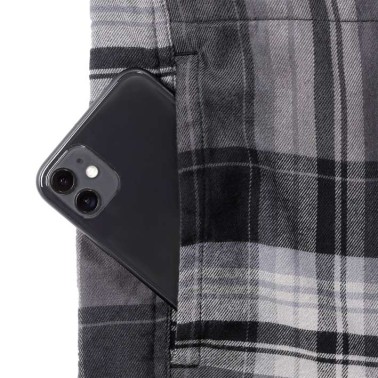 RUGGED FLEX™ RELAXED FIT FLANNEL FLEECE LINED HOODED SHIRT JAC