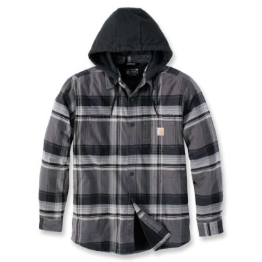 RUGGED FLEX™ RELAXED FIT FLANNEL FLEECE LINED HOODED SHIRT JAC