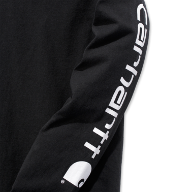 LOOSE FIT HEAVYWEIGHT LONG-SLEEVE LOGO SLEEVE GRAPHIC T-SHIRT