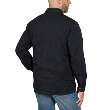 RUGGED FLEX™ RELAXED FIT CANVAS FLEECE-LINED SNAP-FRONT SHIRT JAC